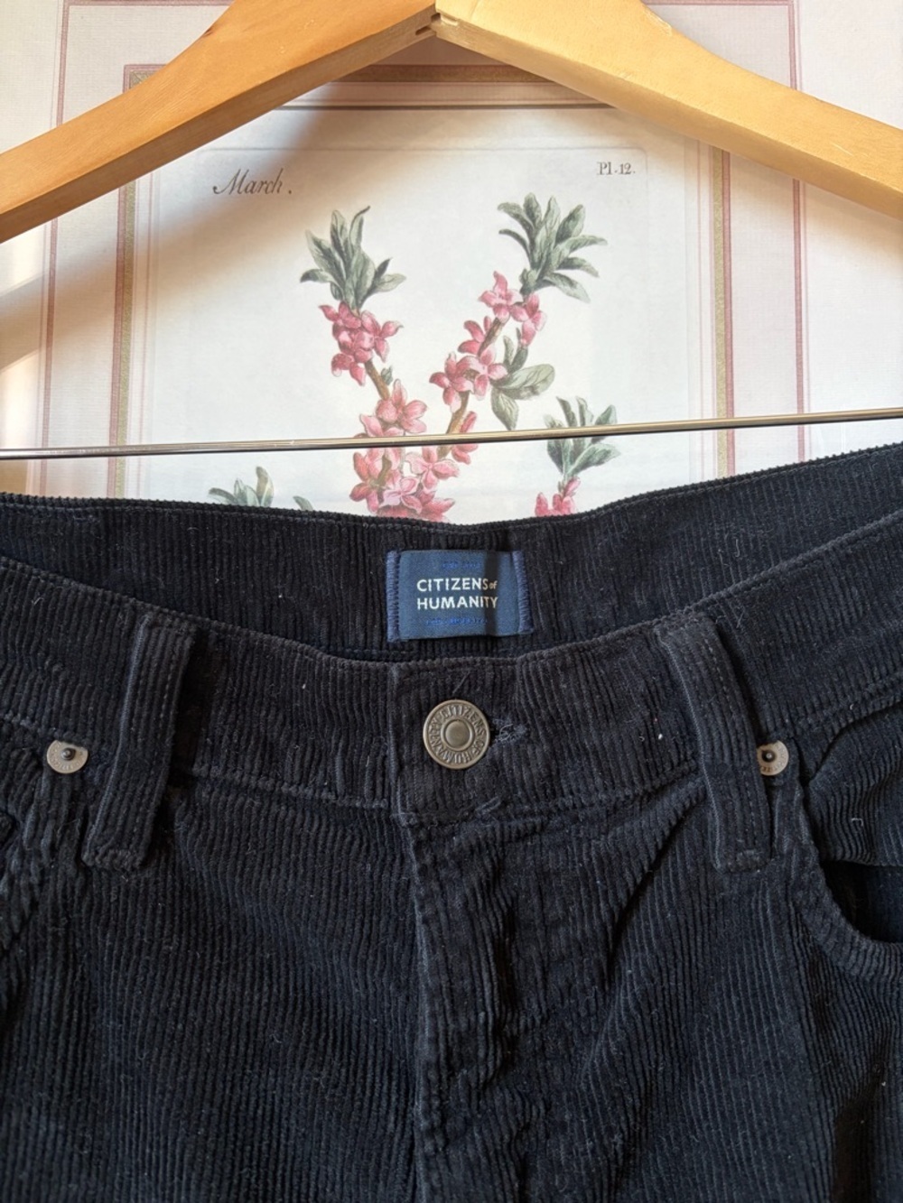 Citizens of Humanity Paloma Baggy in Corduroy 28 Black - Picture 10 of 12